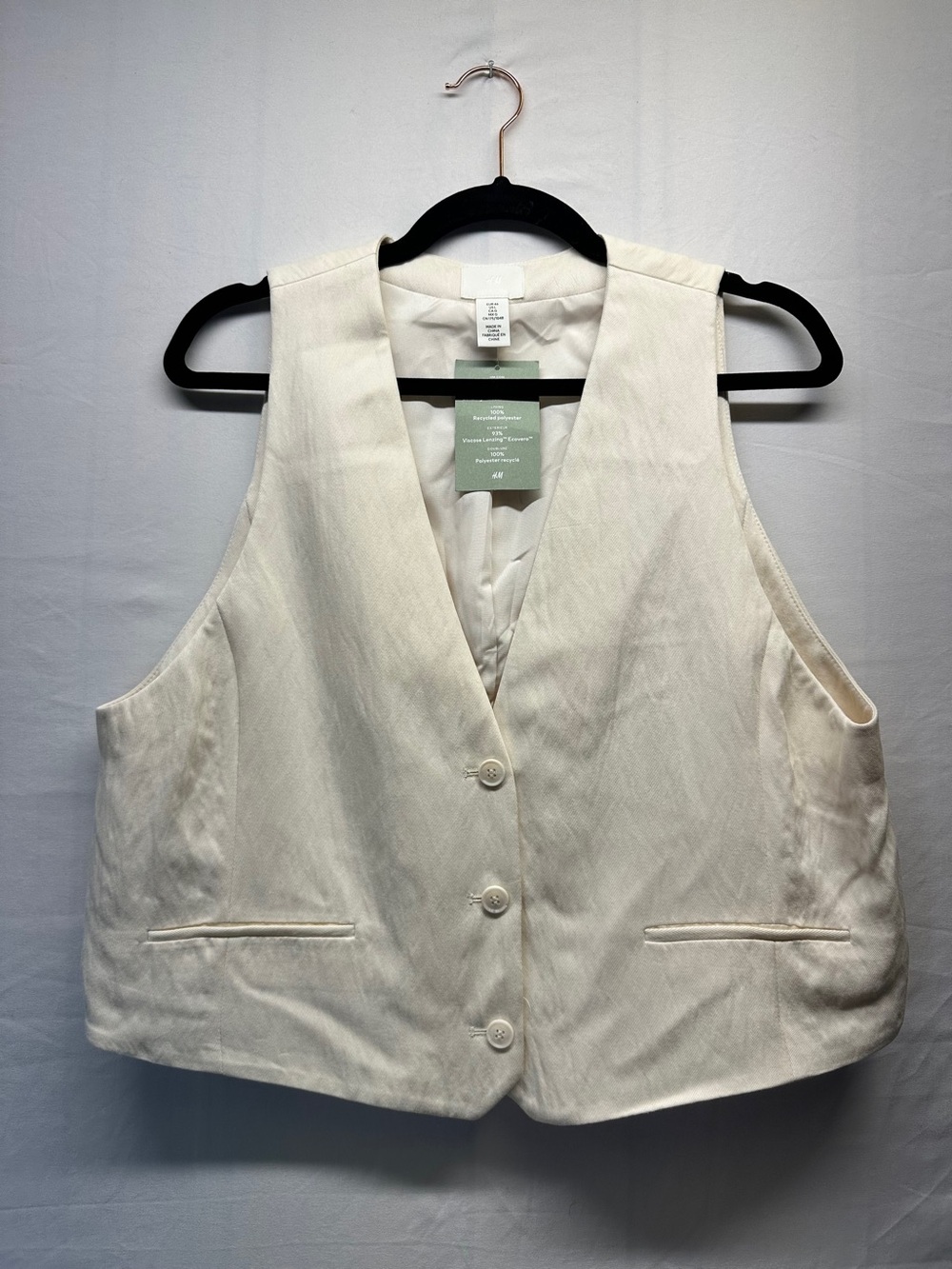 H&M Cream Women's Tailored Vest